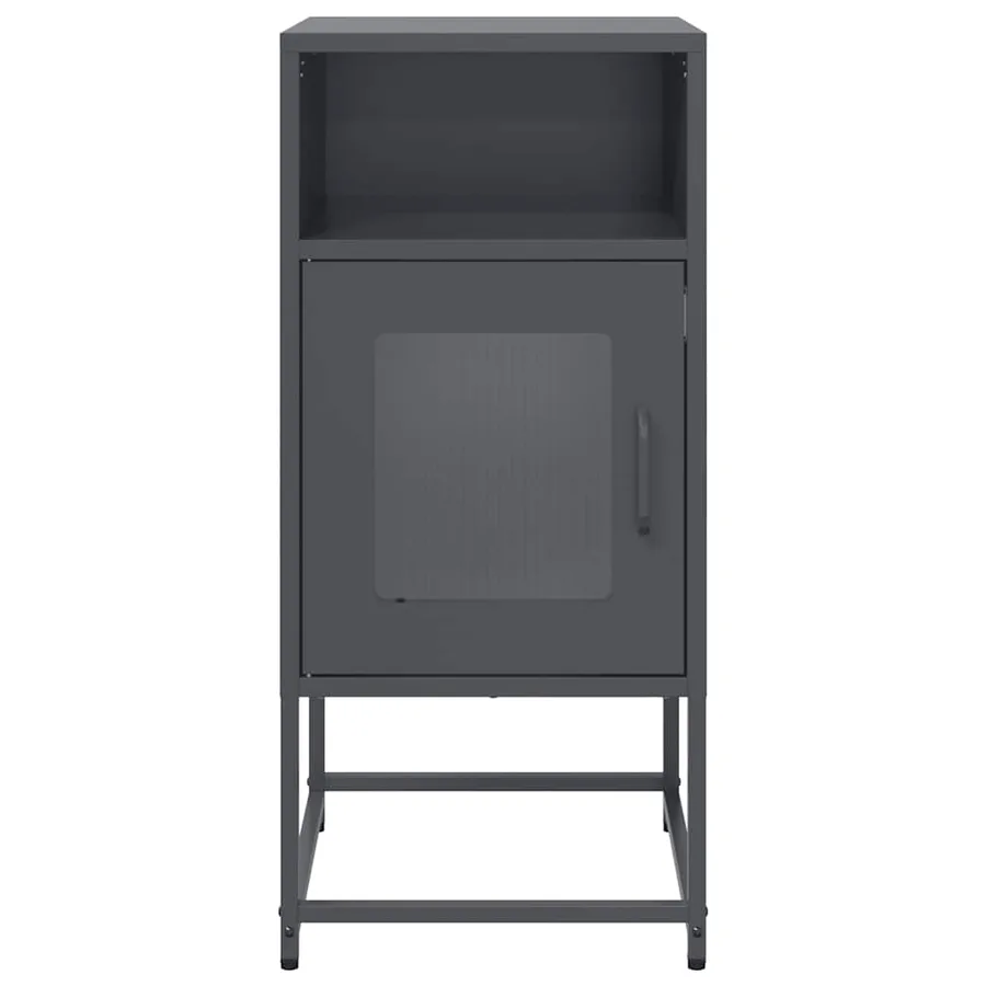 Table de chevet anthracite 36x39x78 cm acier laminé à froid - 6