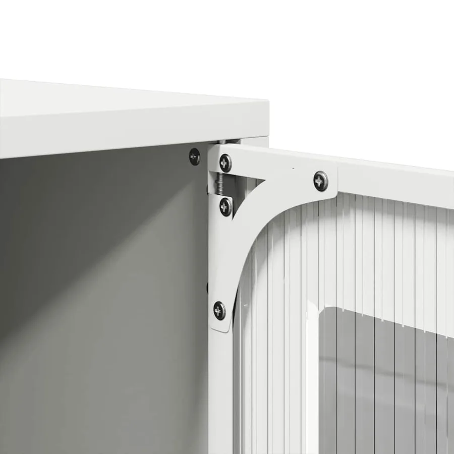 Buffet haut blanc 68x39x107 cm acier - 10