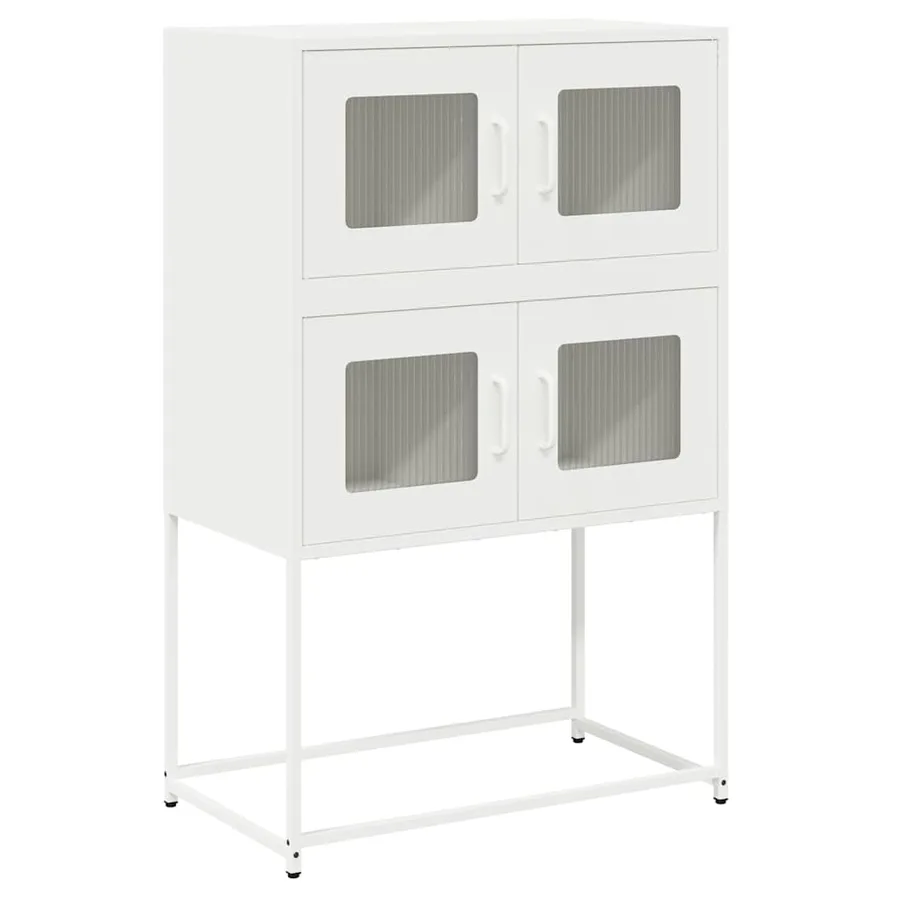 Buffet haut blanc 68x39x107 cm acier - 2