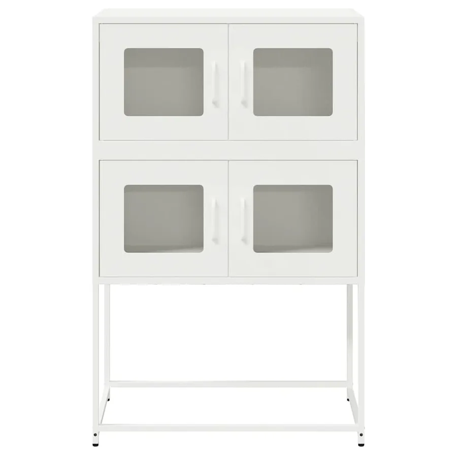 Buffet haut blanc 68x39x107 cm acier - 5