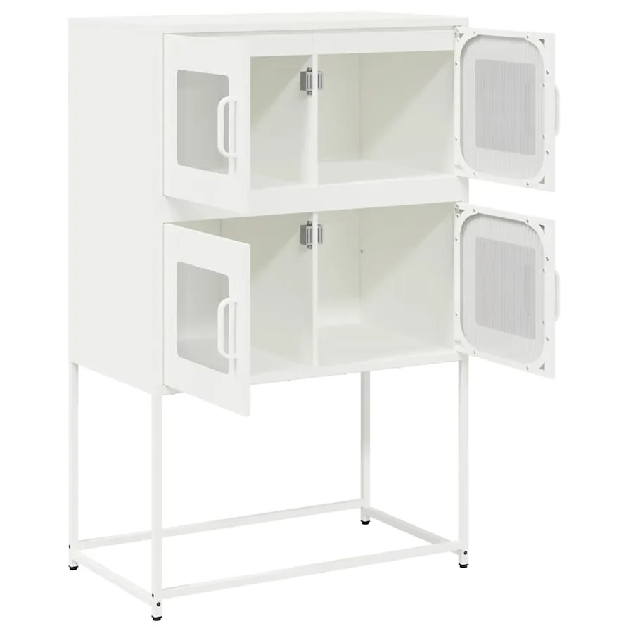 Buffet haut blanc 68x39x107 cm acier - 6