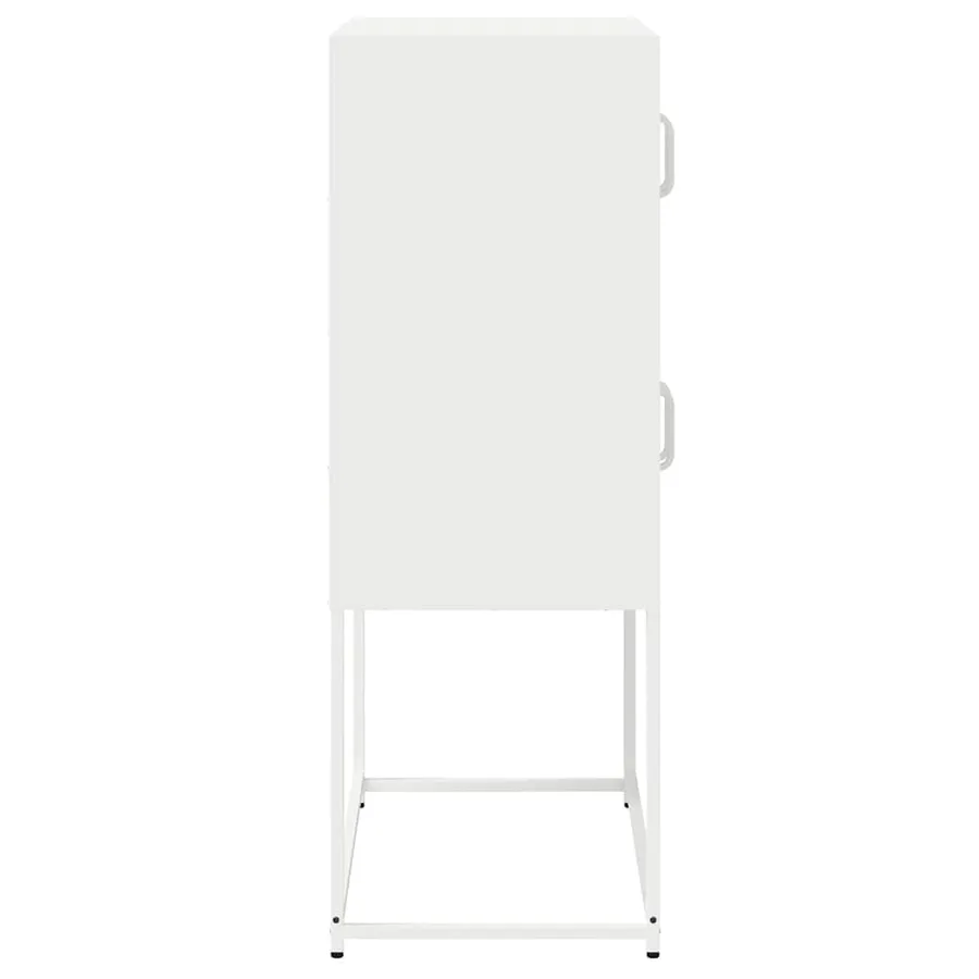 Buffet haut blanc 68x39x107 cm acier - 7