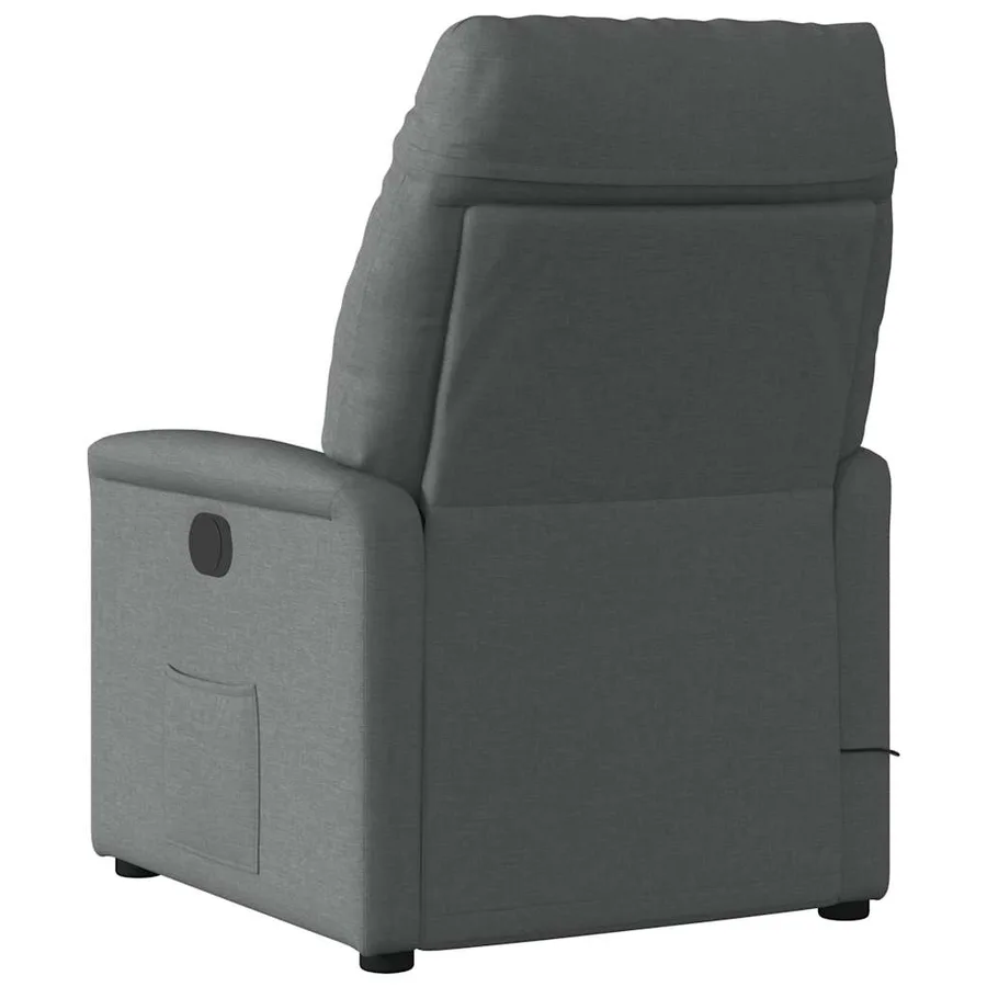 Fauteuil inclinable de massage en tissu gris foncé - 5