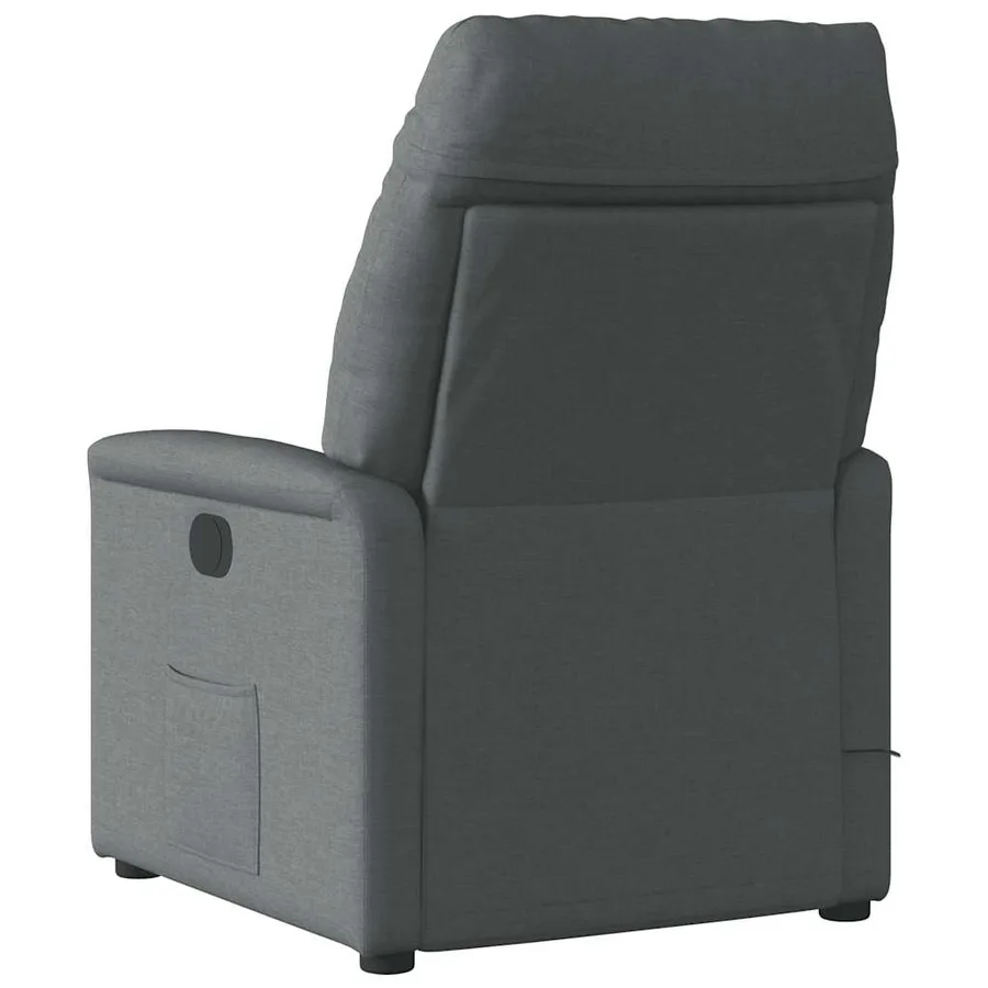 Fauteuil inclinable de massage électrique gris foncé tissu - 7