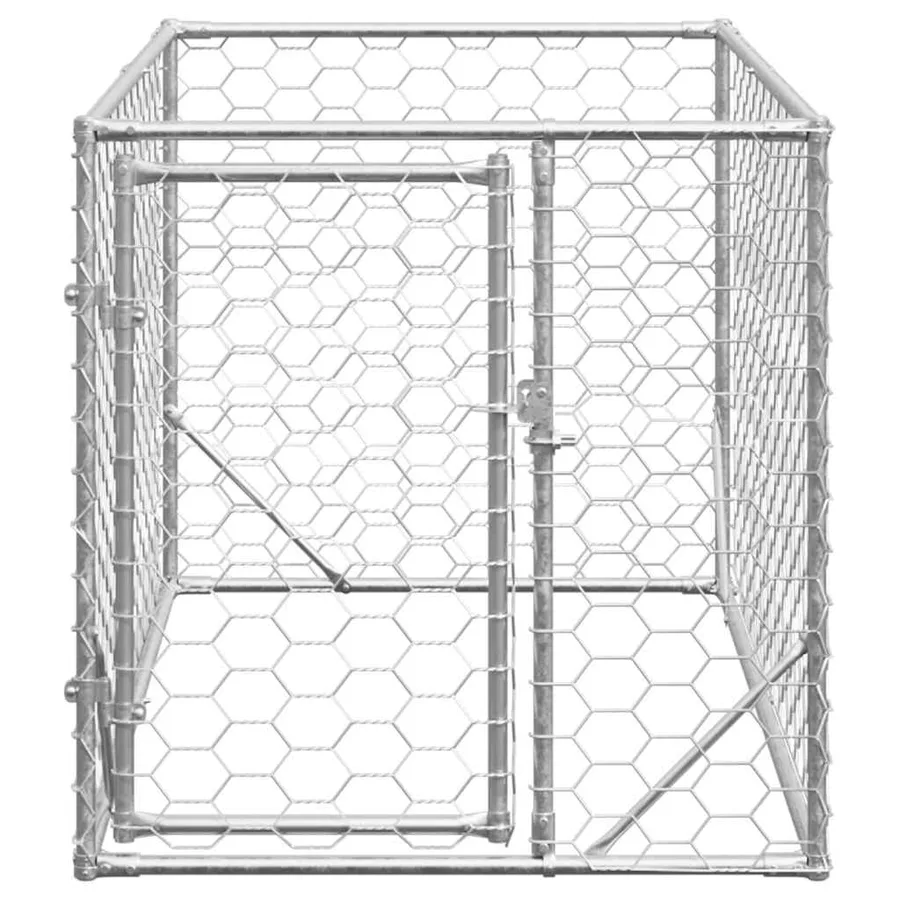 Niche d'extérieur pour chien avec porte, 2 x 1 x 1 m, acier galvanisé - 3
