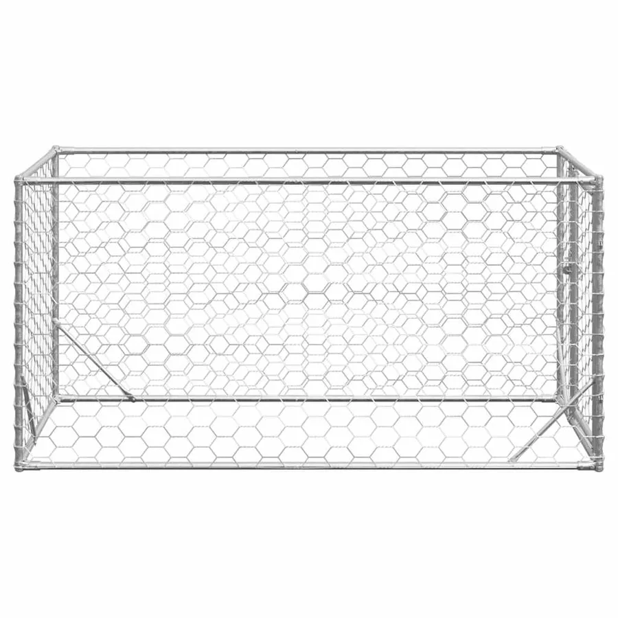 Niche d'extérieur pour chien avec porte, 2 x 1 x 1 m, acier galvanisé - 4