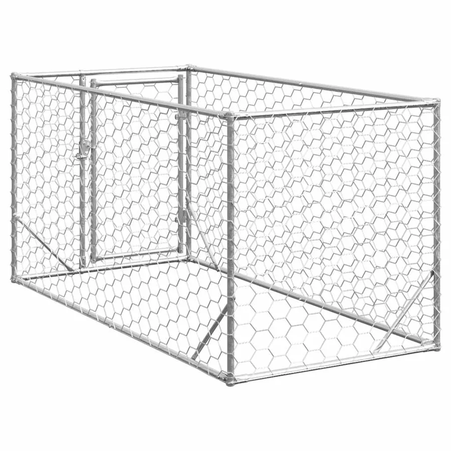 Niche d'extérieur pour chien avec porte, 2 x 1 x 1 m, acier galvanisé - 5