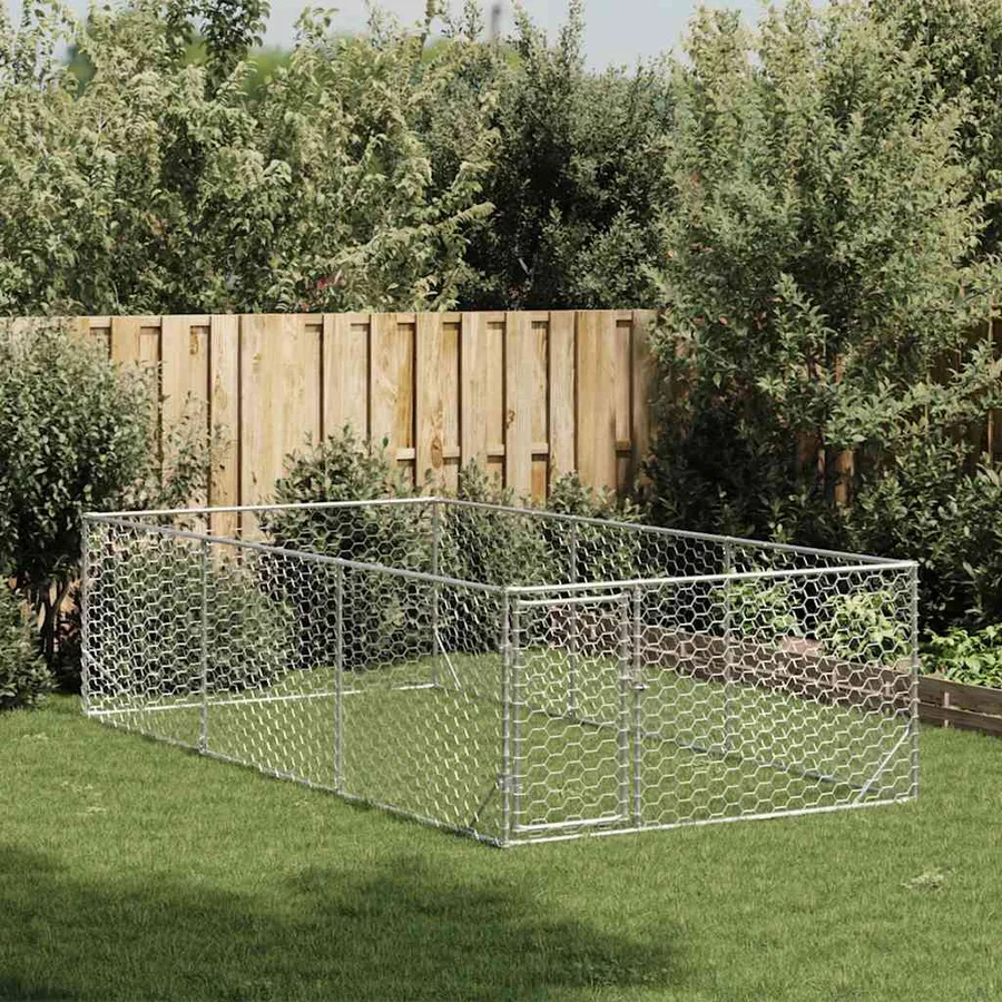 Niche d'extérieur pour chien avec porte, 2 x 4 x 1 m, acier galvanisé - 2