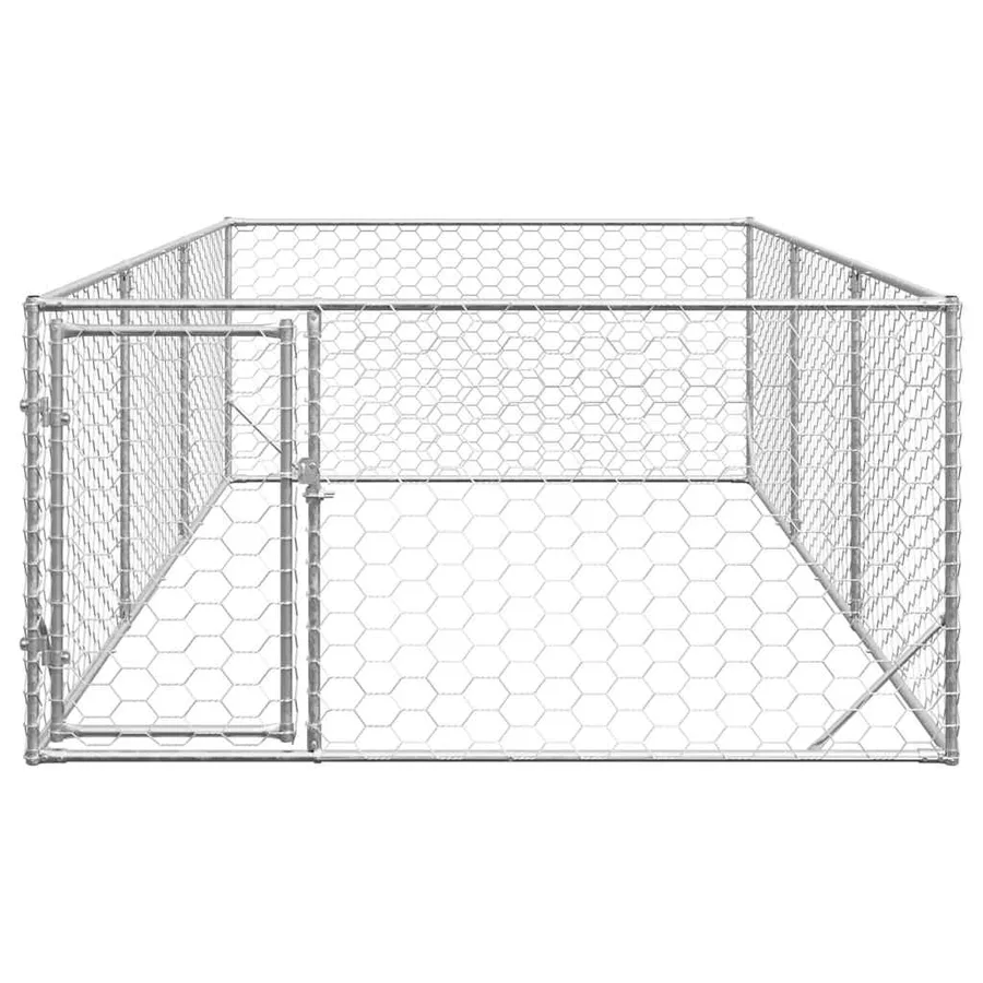 Niche d'extérieur pour chien avec porte, 2 x 4 x 1 m, acier galvanisé - 3