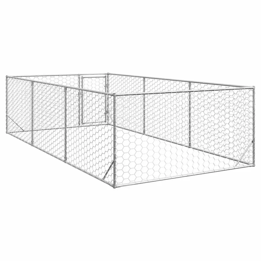 Niche d'extérieur pour chien avec porte, 2 x 4 x 1 m, acier galvanisé - 5