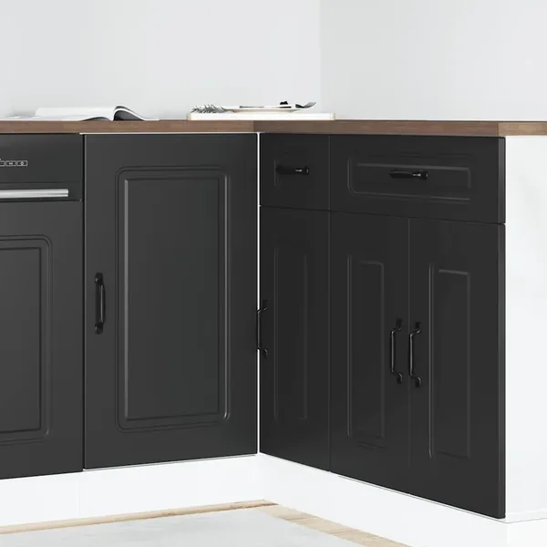 Meuble bas de cuisine « Kalmar » Bois d'ingénierie noir