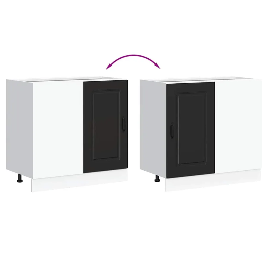 Meuble bas de cuisine « Kalmar » Bois d'ingénierie noir - 8
