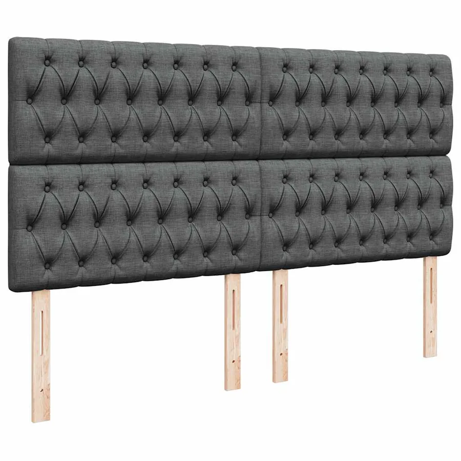 Cadre de lit ottoman avec matelas gris foncé 160x200cm tissu - 10