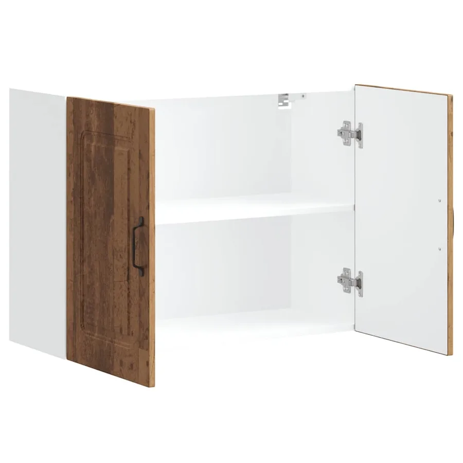 Armoire murale de cuisine Kalmar vieux bois bois d'ingénierie - 5