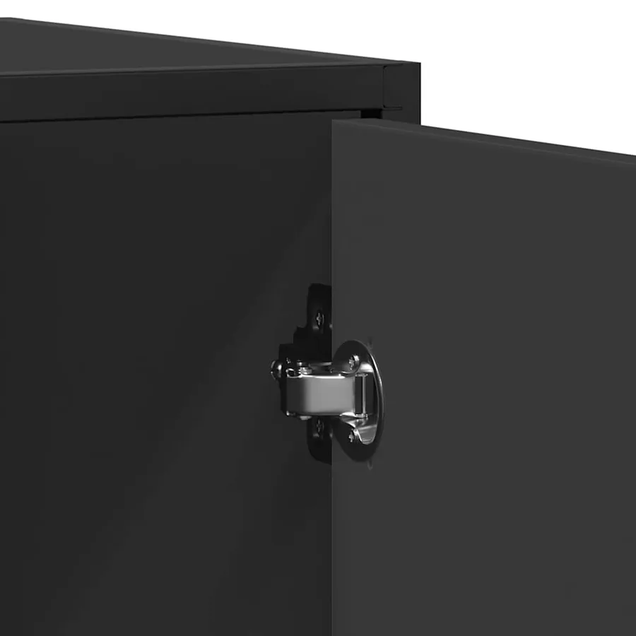 Buffet noir 92x35x76 cm bois d’ingénierie - 8