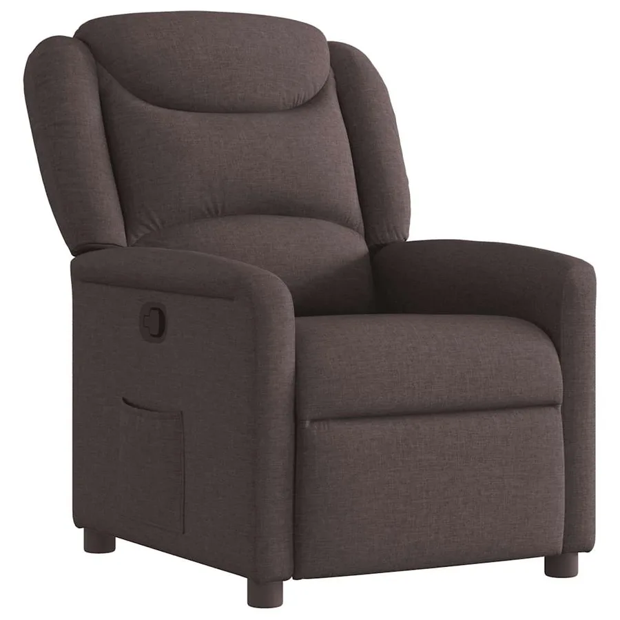 Fauteuil inclinable Marron foncé Tissu - 2