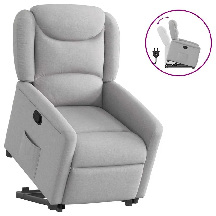 Fauteuil inclinable gris nuage tissu