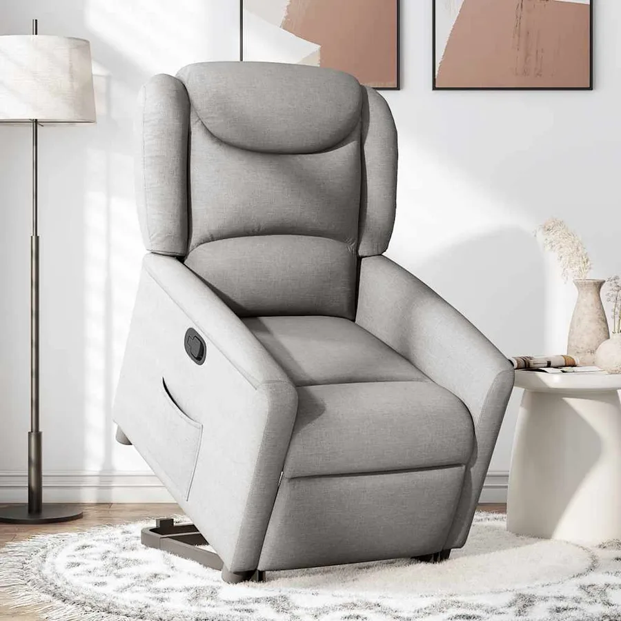 Fauteuil inclinable gris nuage tissu - 2