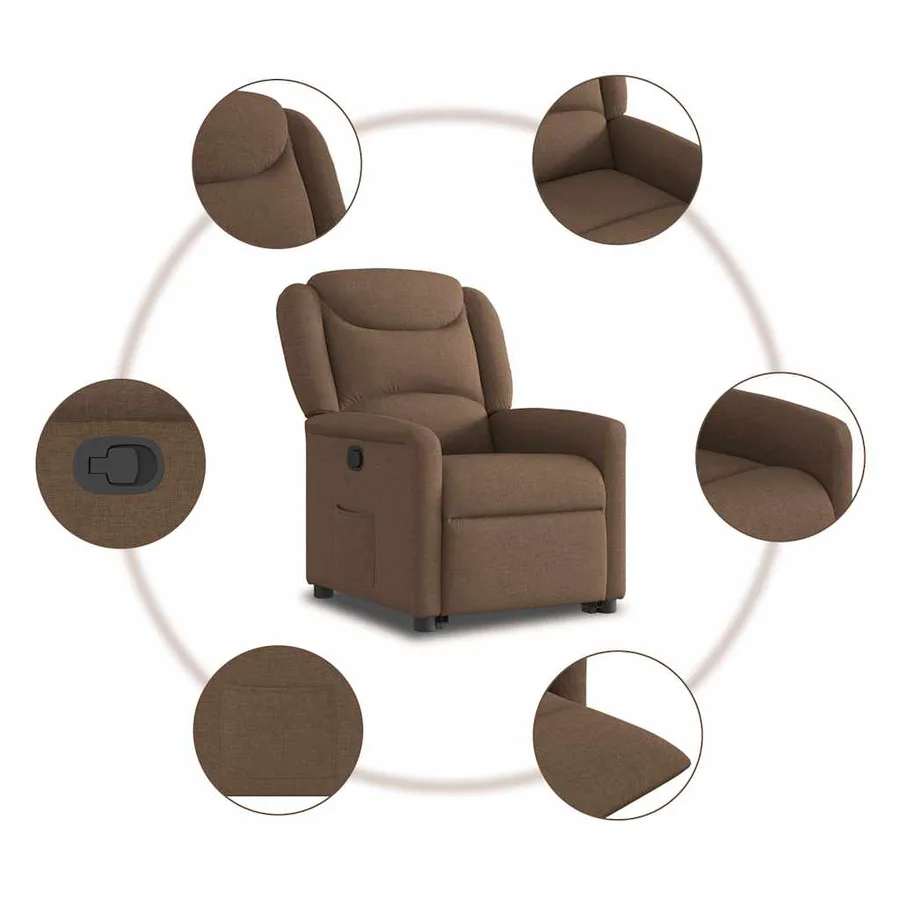 Fauteuil inclinable Marron Tissu - 10