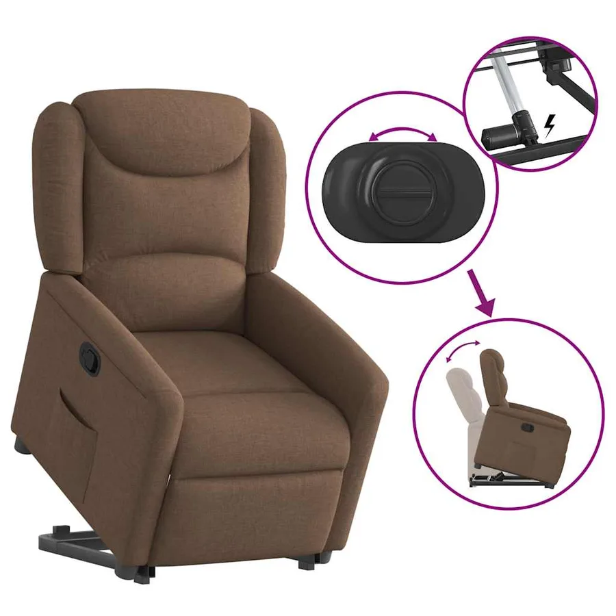 Fauteuil inclinable Marron Tissu - 8