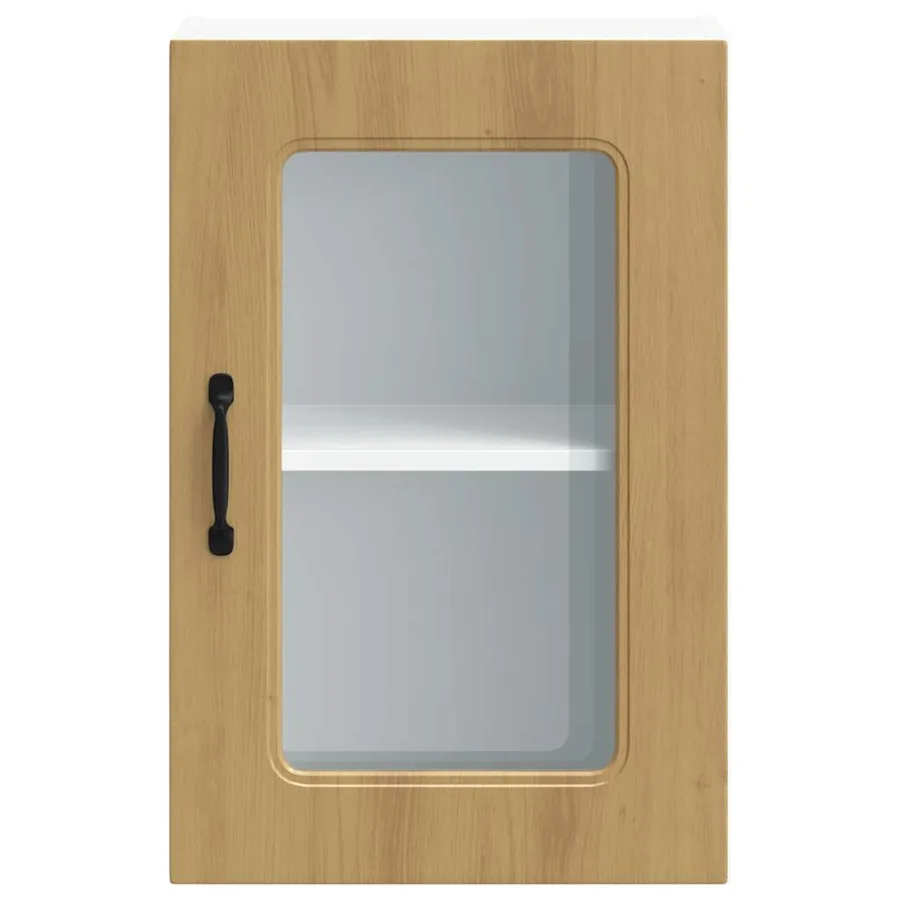 Armoire murale de cuisine avec porte vitrée "Kalmar" Chêne artisanal Bois d'ingénierie - 6