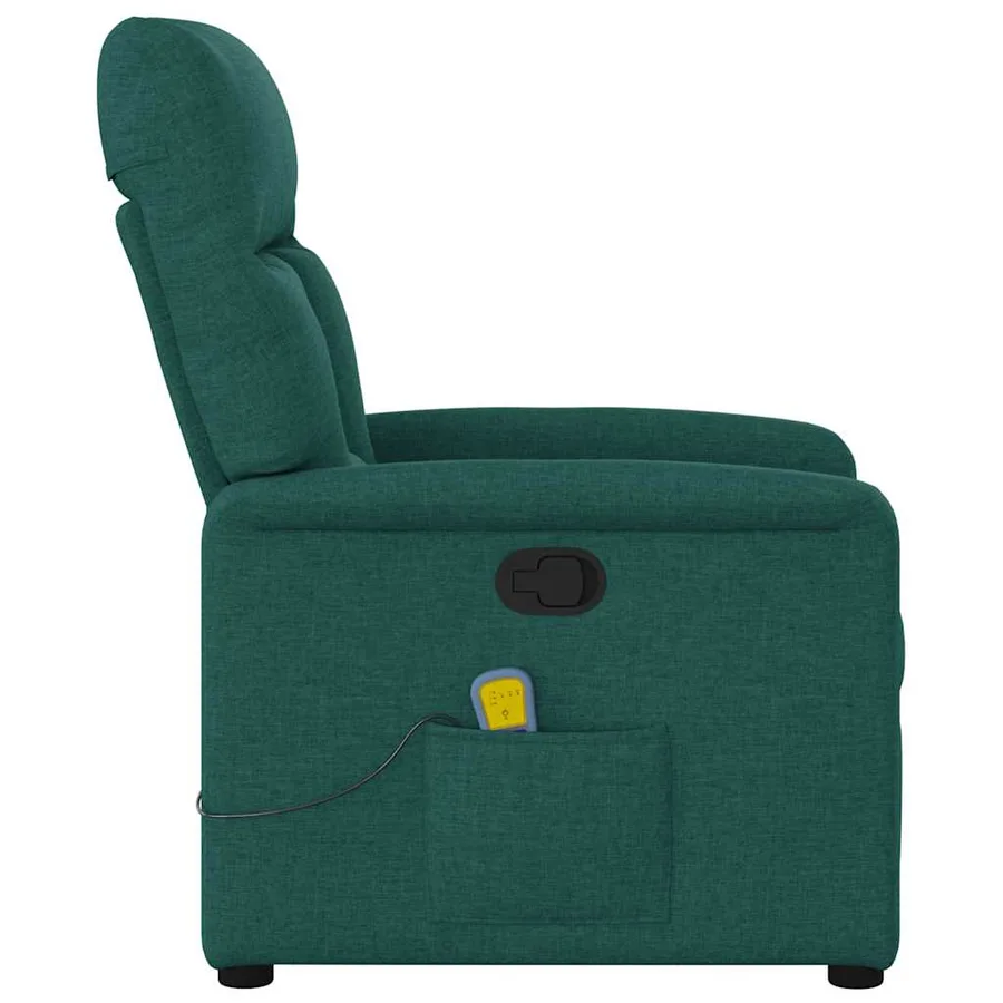 Fauteuil de massage inclinable Vert foncé Tissu - 4