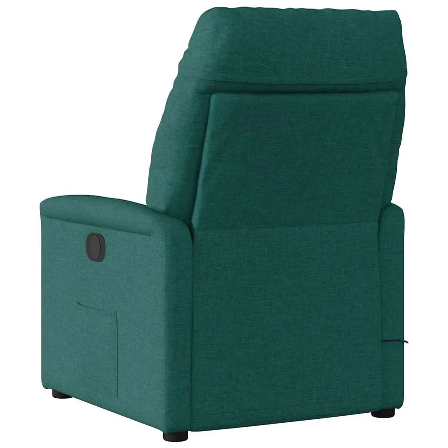 Fauteuil de massage inclinable Vert foncé Tissu - 5