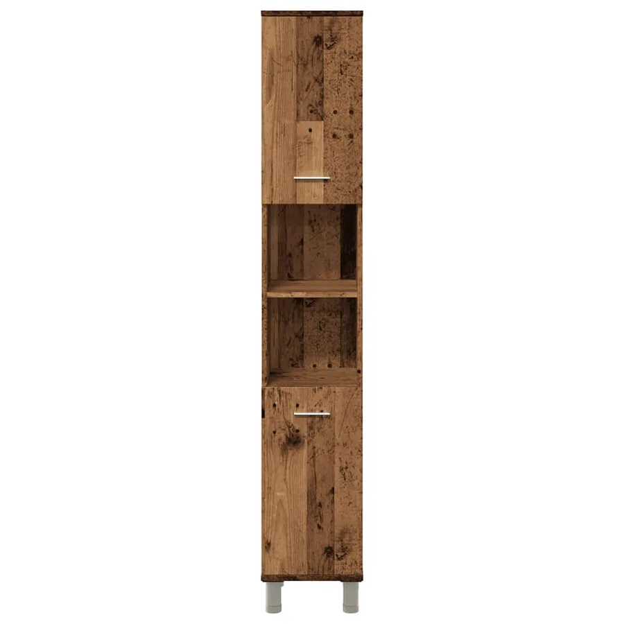 Armoire de salle de bain vieux bois 30x30x179cm bois ingénierie - 4