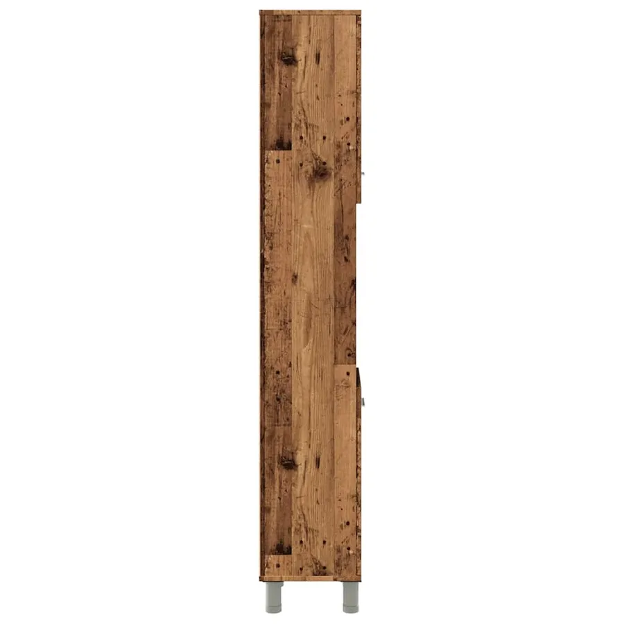 Armoire de salle de bain vieux bois 30x30x179cm bois ingénierie - 5