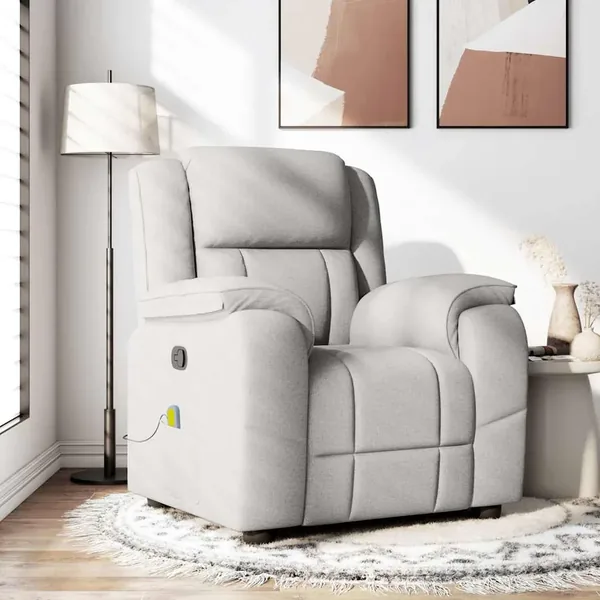 Fauteuil de massage inclinable gris nuage tissu