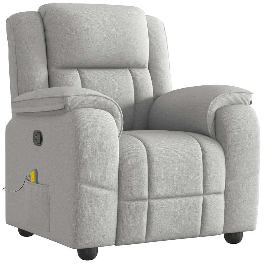 Fauteuil de massage inclinable gris nuage tissu - 2