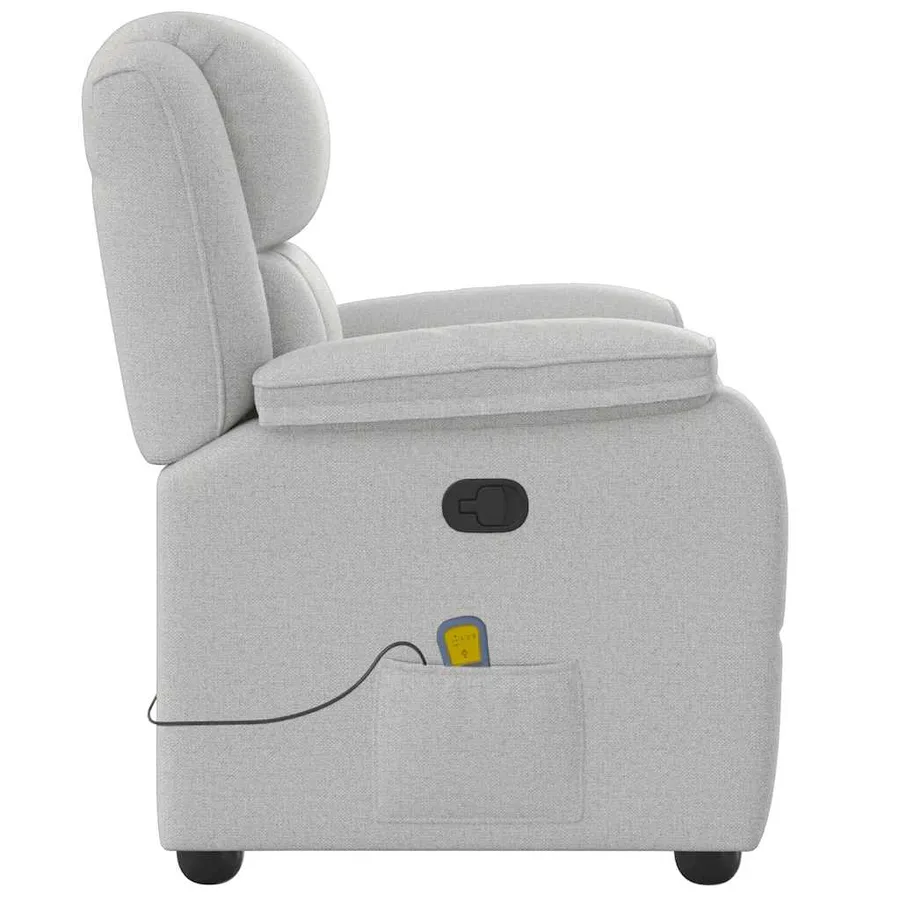 Fauteuil de massage inclinable gris nuage tissu - 4