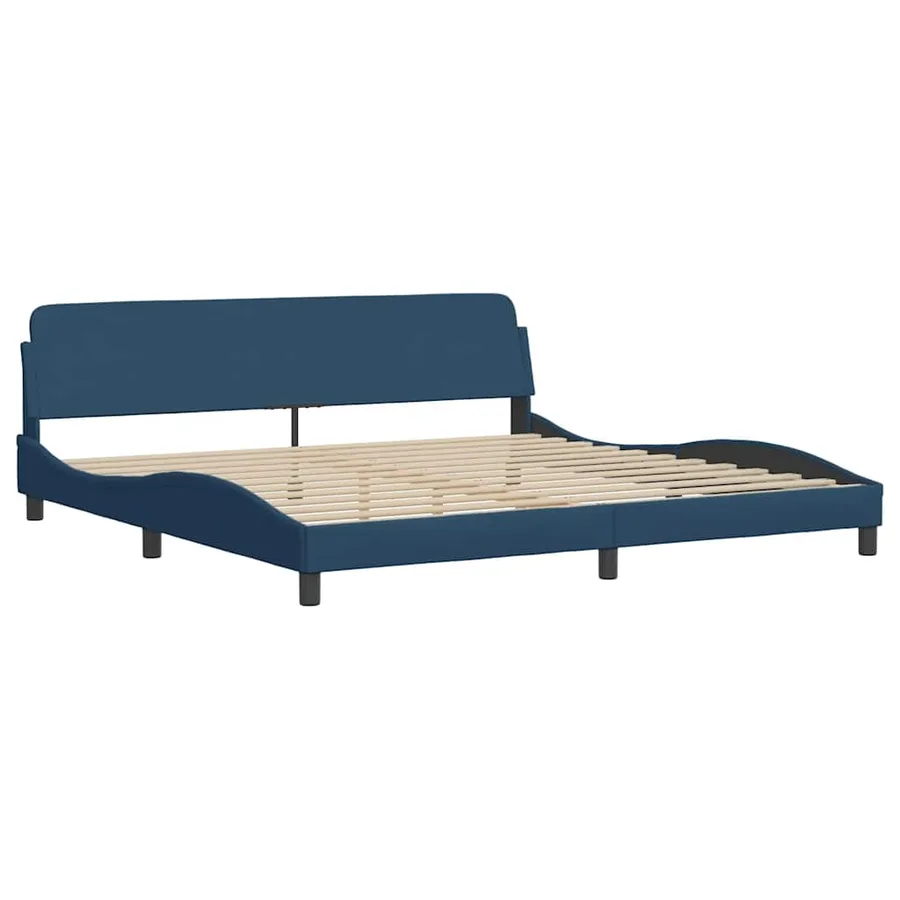 Cadre de lit sans matelas bleu 200x200 cm tissu - 5