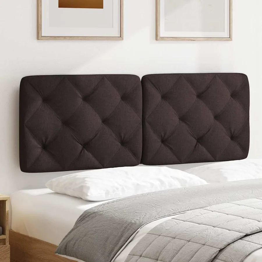Coussin de tête de lit marron foncé 120 cm tissu - 3