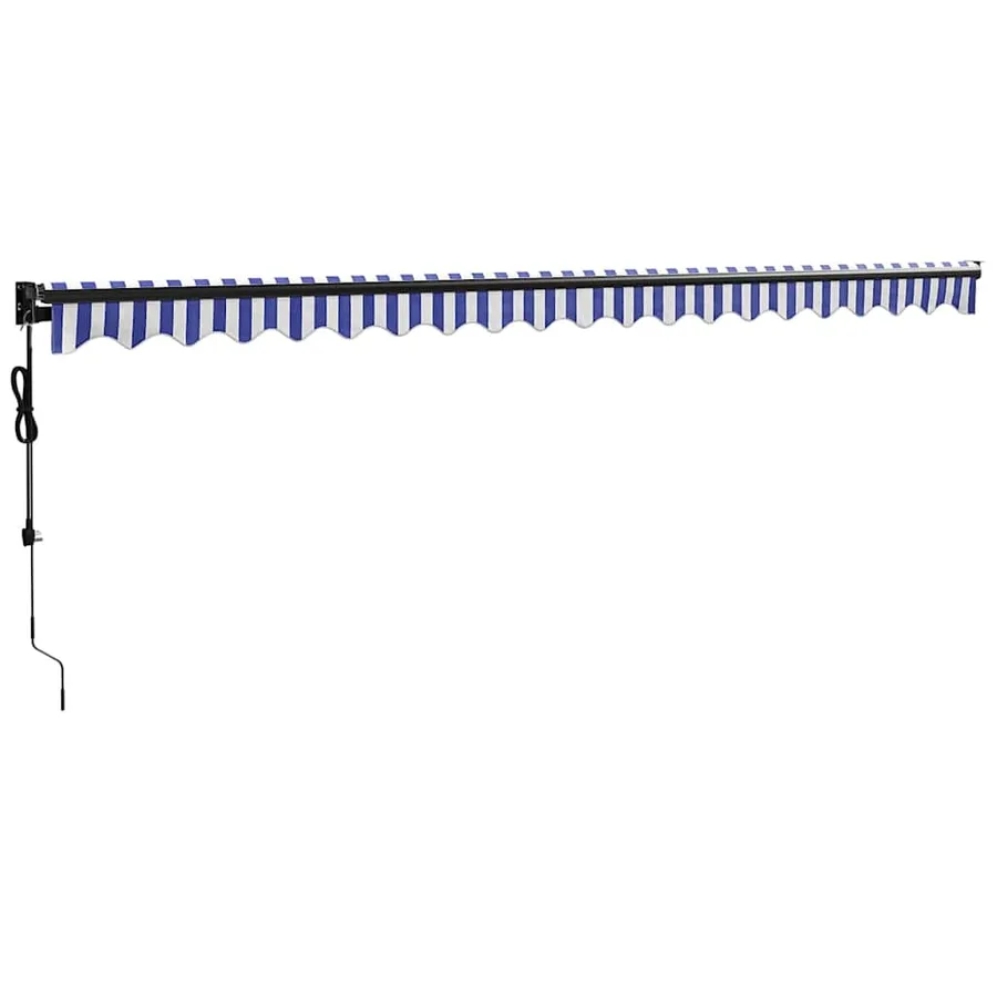Auvent rétractable automatique bleu et blanc 5x3 m - 4