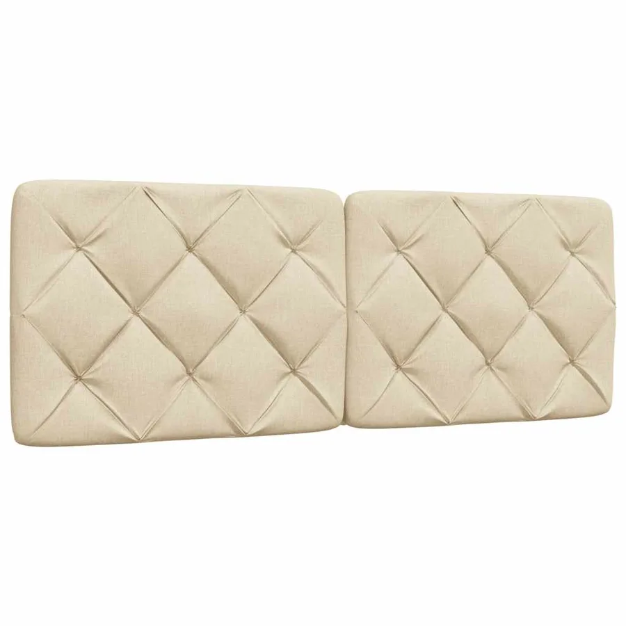 Cadre de lit sans matelas crème 120x200 cm tissu - 7