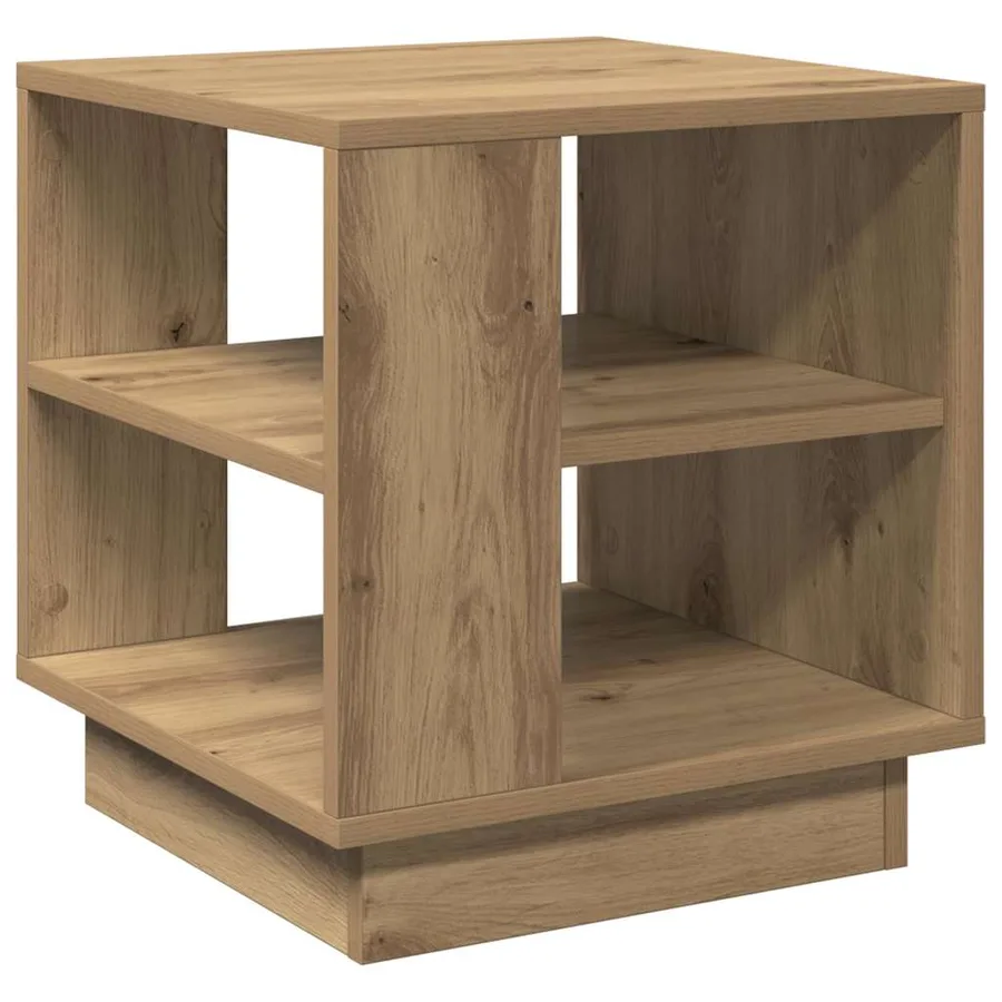 Table basse chêne artisanal 40x40x43 cm bois d'ingénierie - 5