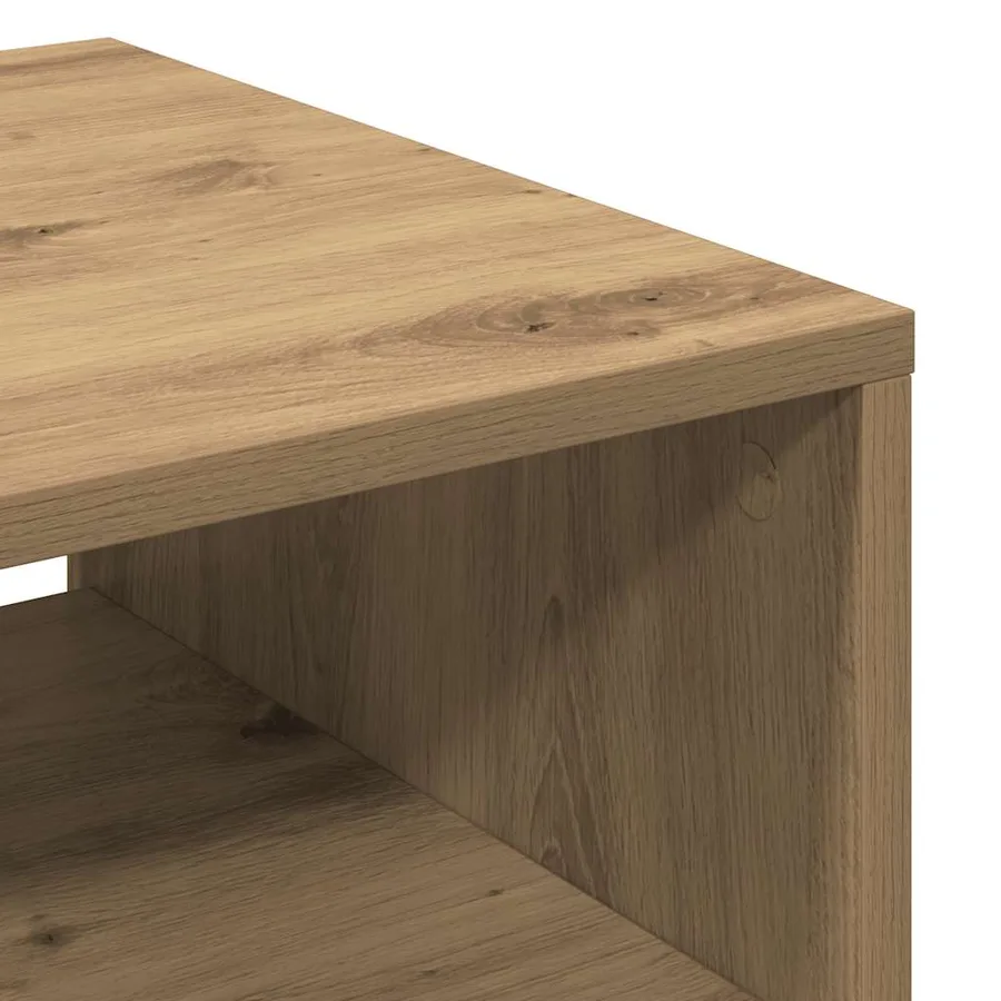 Table basse chêne artisanal 40x40x43 cm bois d'ingénierie - 7