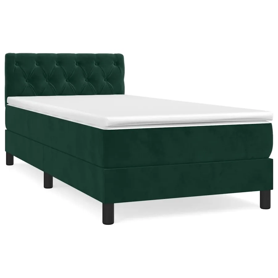 Sommier à lattes de lit et matelas Vert foncé 80x200 cm Velours - 2