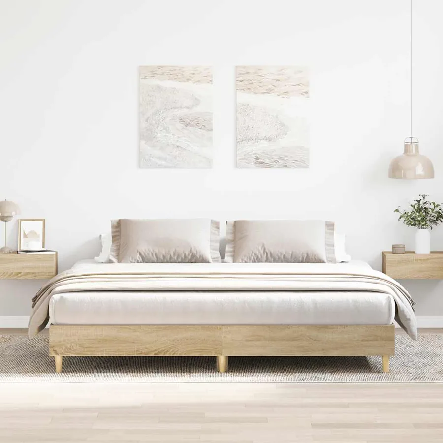 Cadre de lit sans matelas chêne sonoma 180x200 cm