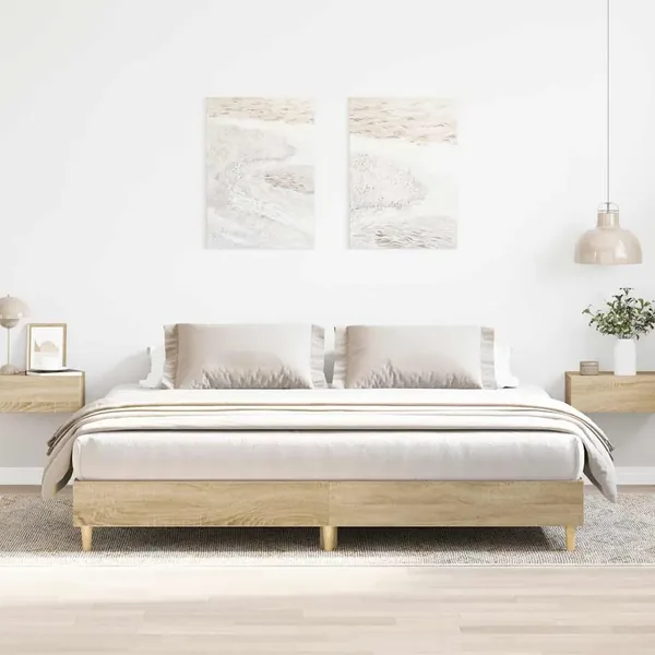 Cadre de lit sans matelas chêne sonoma 180x200 cm