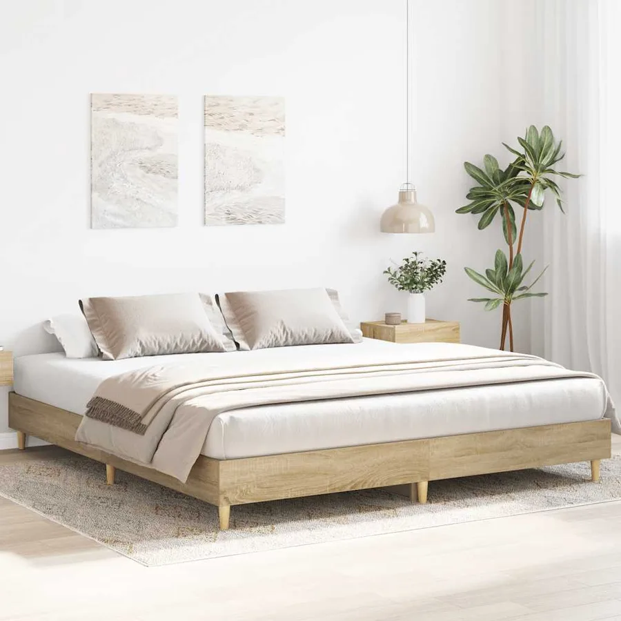 Cadre de lit sans matelas chêne sonoma 180x200 cm - 3