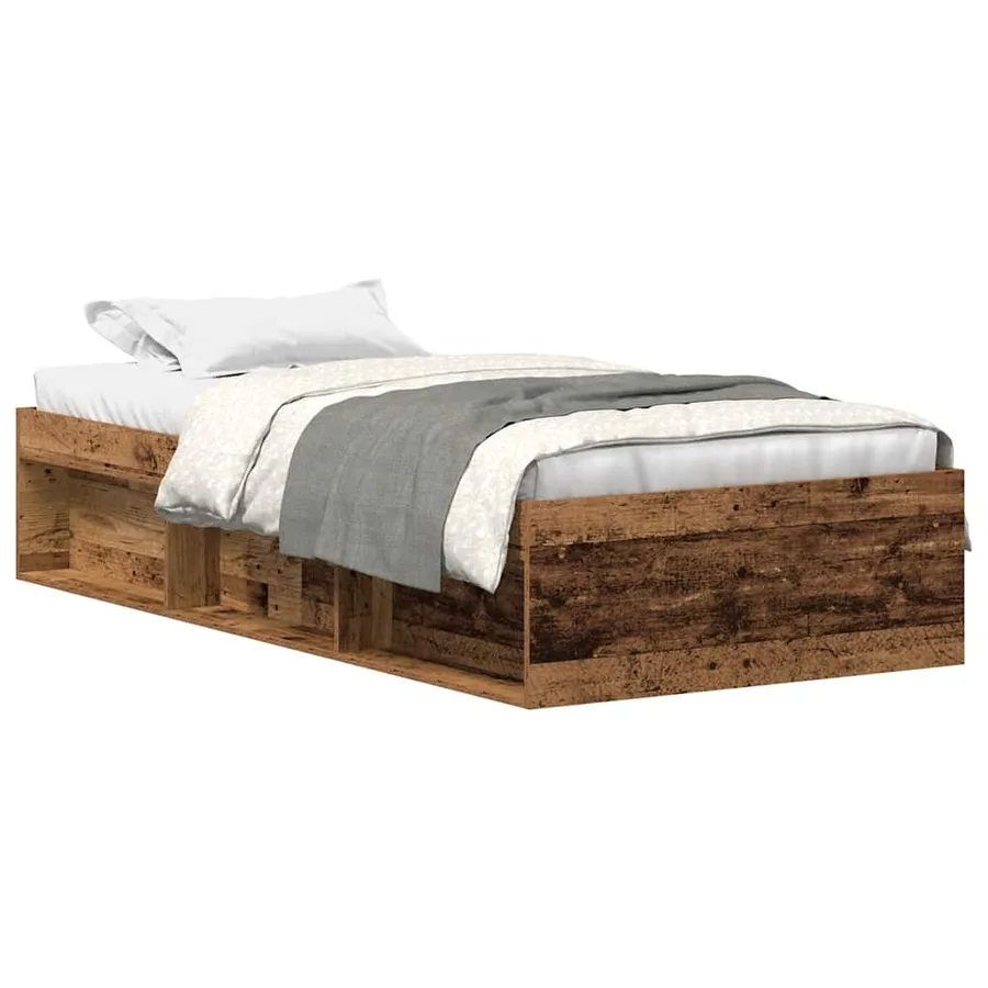 Cadre de lit sans matelas vieux bois 90x190 cm bois ingénierie - 2