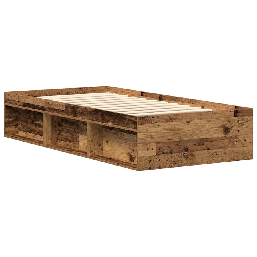 Cadre de lit sans matelas vieux bois 90x190 cm bois ingénierie - 7