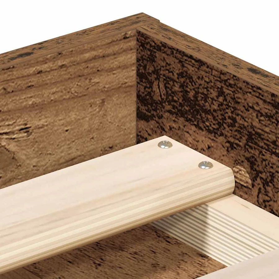 Cadre de lit sans matelas vieux bois 90x190 cm bois ingénierie - 8