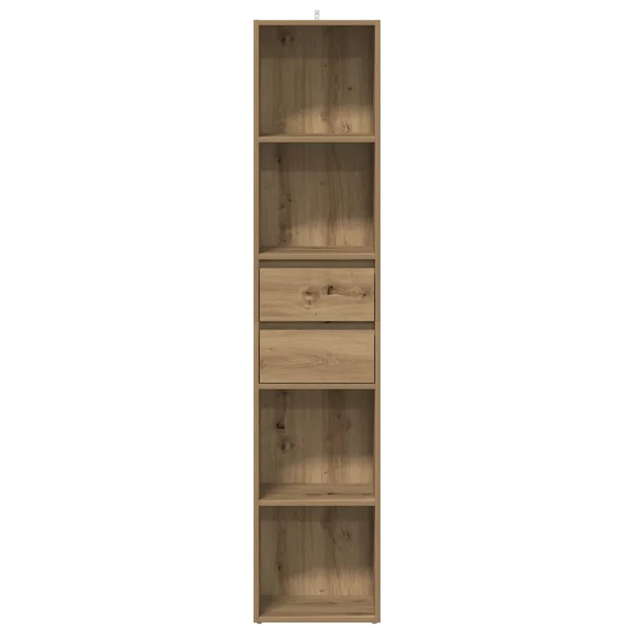 Bibliothèque chêne artisanal 36x30x171 cm bois d'ingénierie - 4