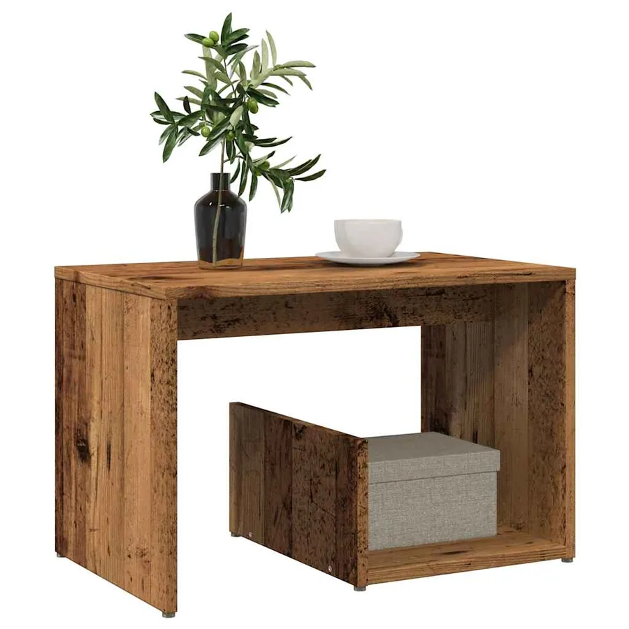 Table d'appoint vieux bois 59x36x38 cm bois d'ingénierie