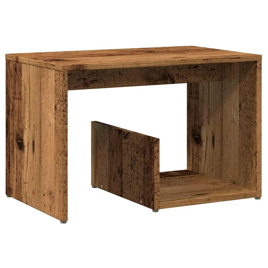 Table d'appoint vieux bois 59x36x38 cm bois d'ingénierie - 2