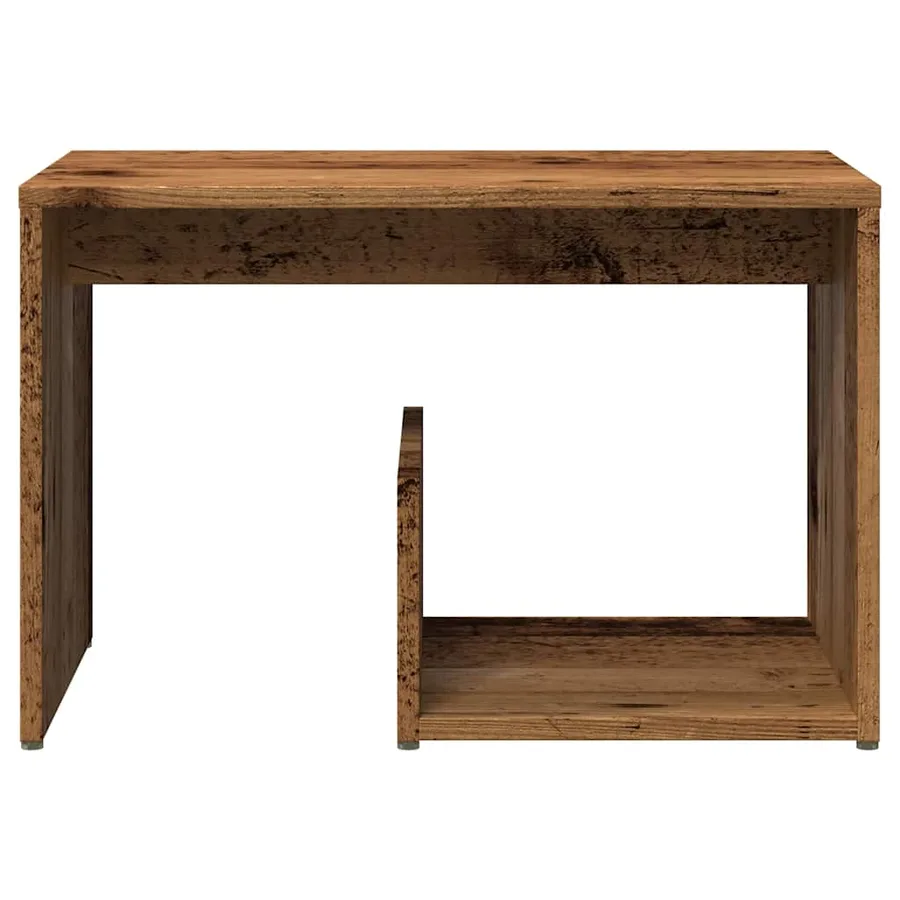 Table d'appoint vieux bois 59x36x38 cm bois d'ingénierie - 4