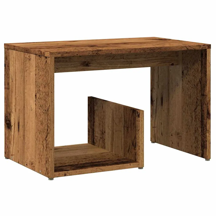 Table d'appoint vieux bois 59x36x38 cm bois d'ingénierie - 6